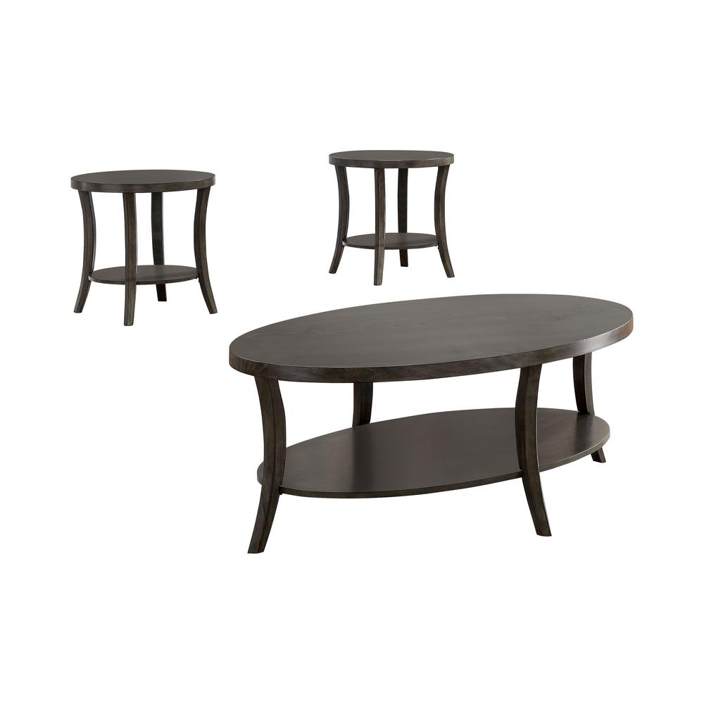 Furniture of America Chetley Gray 3Piece Coffee Table SetIDF4334GY