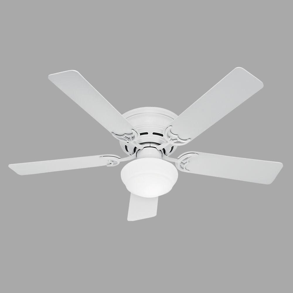 Hunter Conroy 42 in. Indoor White Low Profile Ceiling Fan with Light