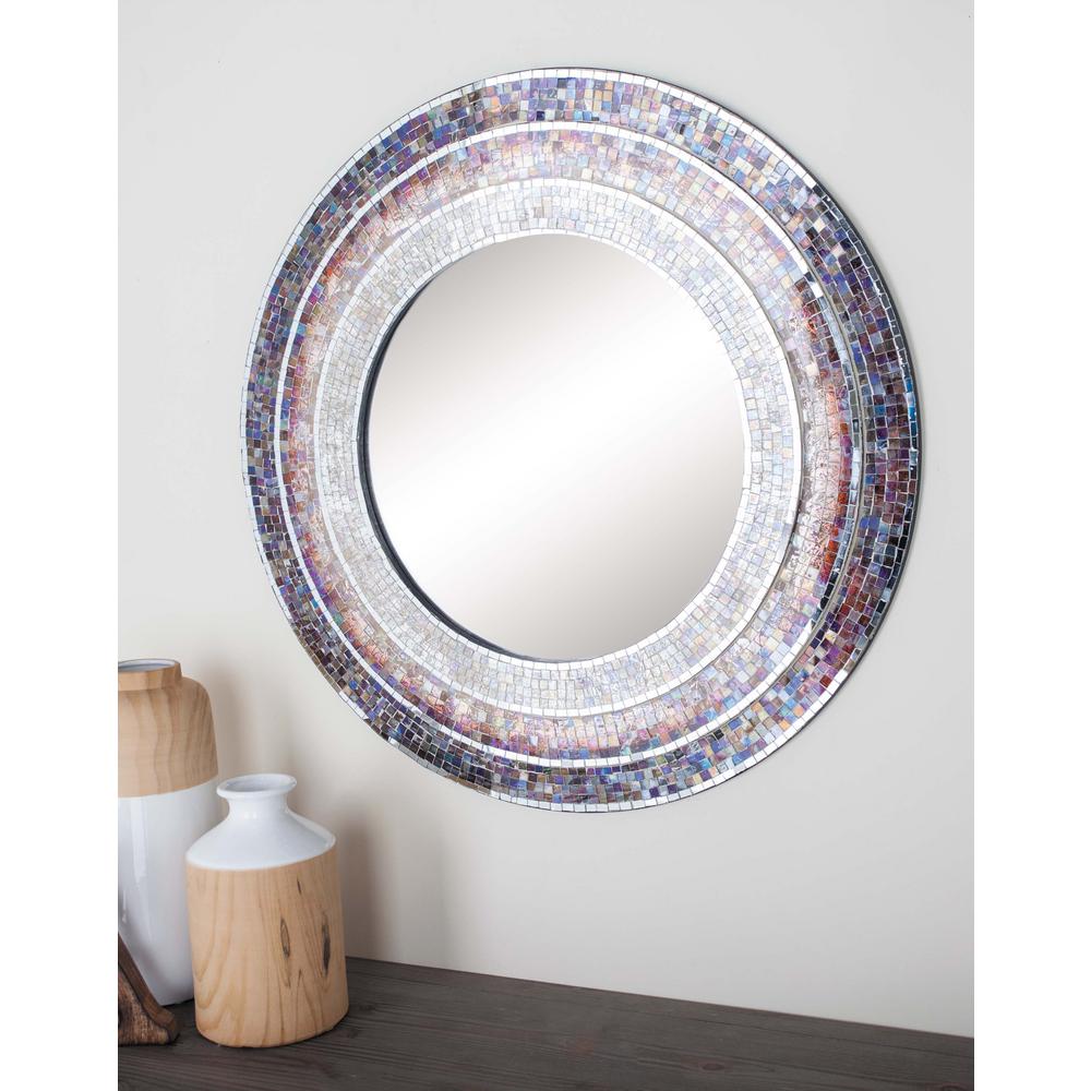 Litton Lane 30 In Modern Wood Brown Mosaic Framed Wall