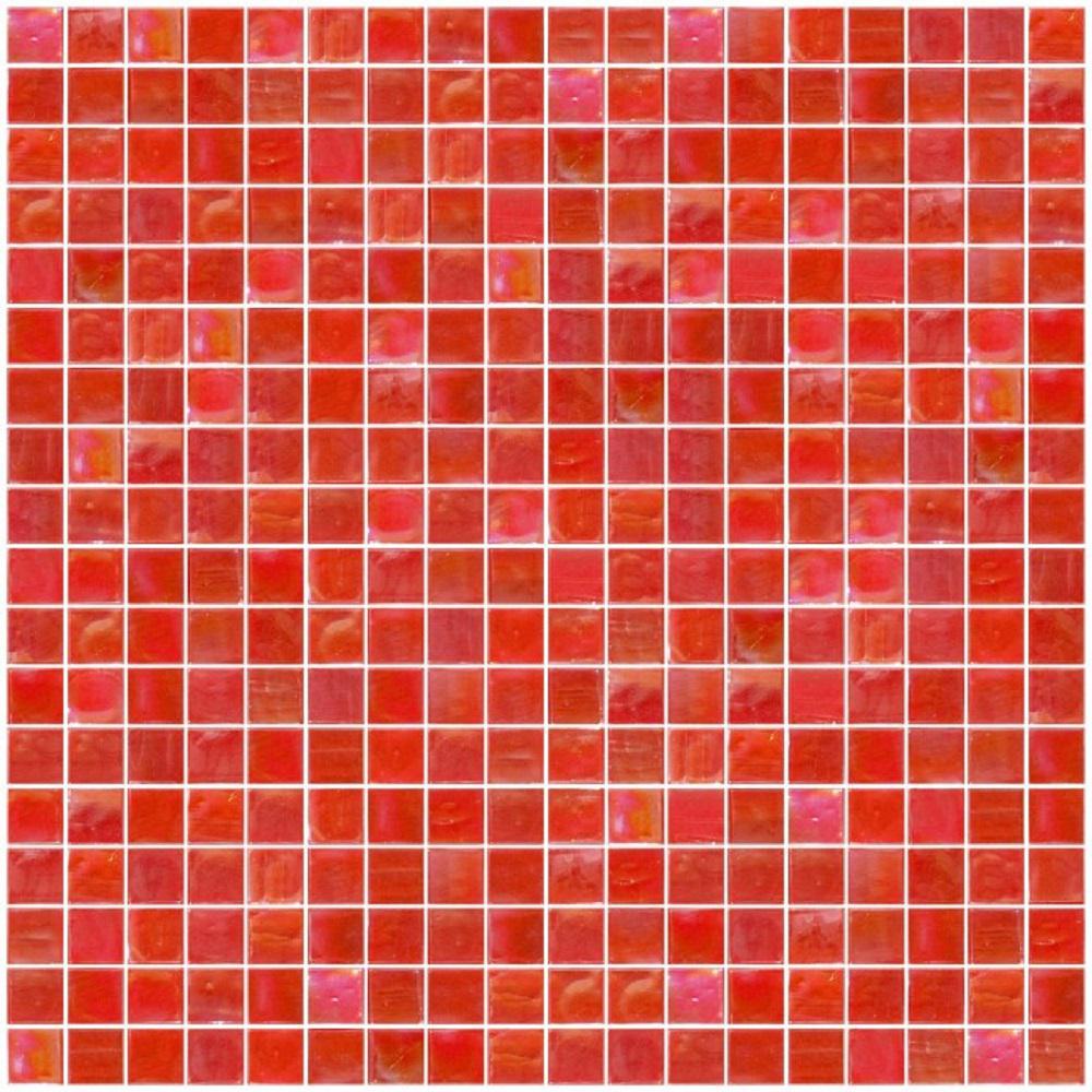 Red Brick Joint Floor Mosaic Tile The Home Depot 12 In X 4 Mm Tile Esque Red Iridescent Gl