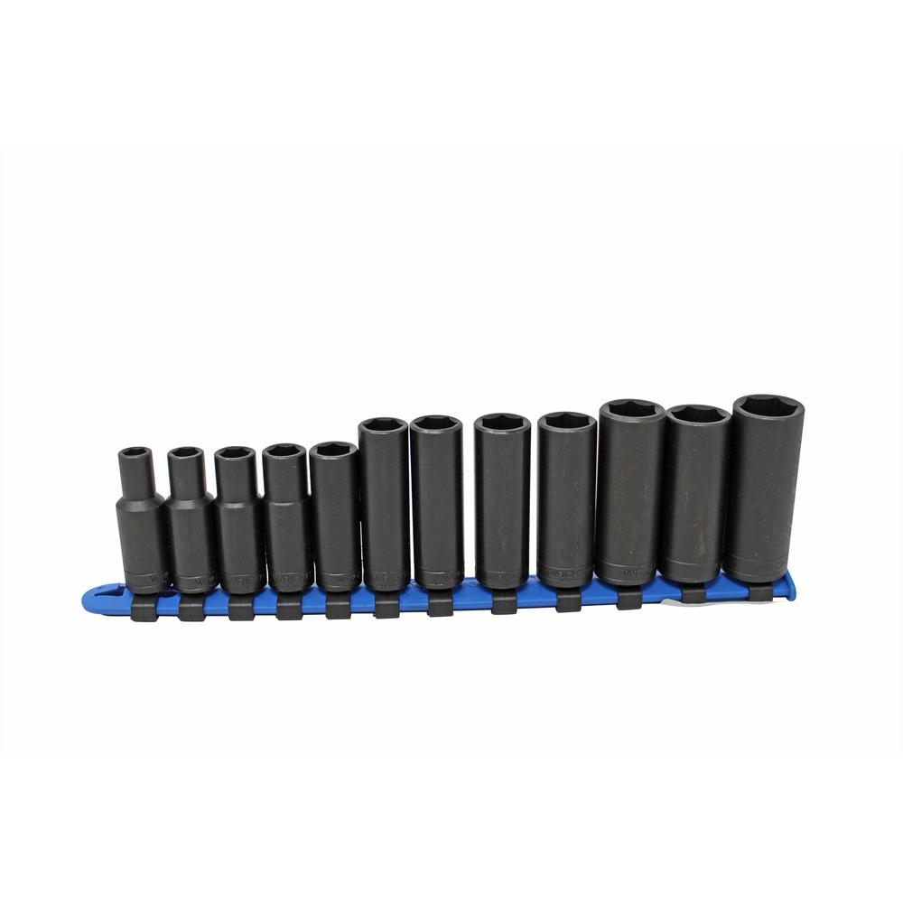 Wright Tool 3/8 in Drive 6Point Deep Metric Impact Socket Set (12