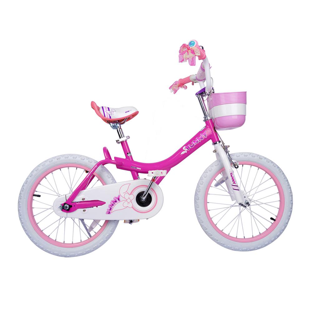 Royalbaby Bunny Girls Bike, 18 Inch Wheels Wbasket Gifts For Kids, Girls Bicycles, Fuchsia -6590