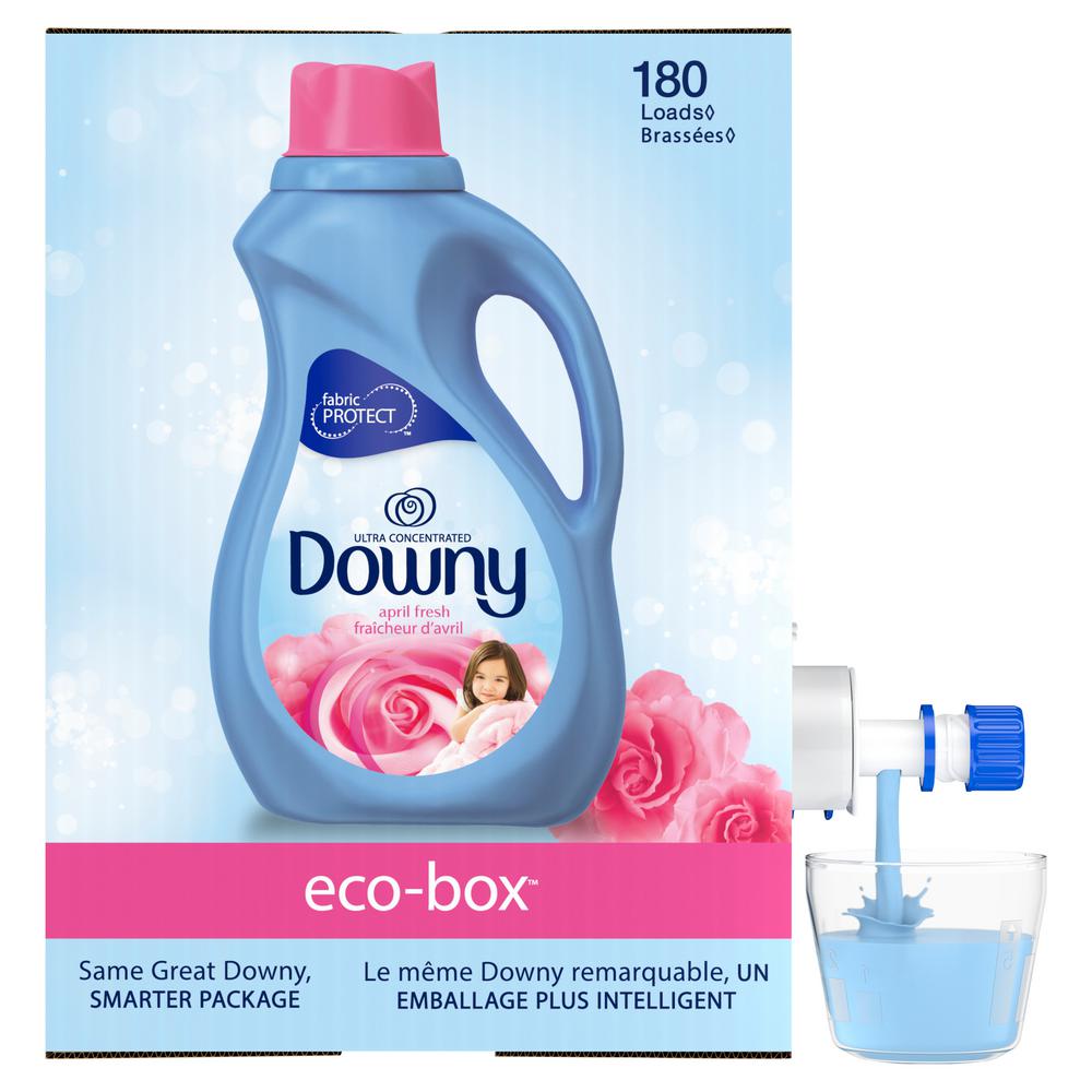 Downy 105 Oz Eco Box He April Fresh Scent Fabric Softener 180 Loads The Home Depot