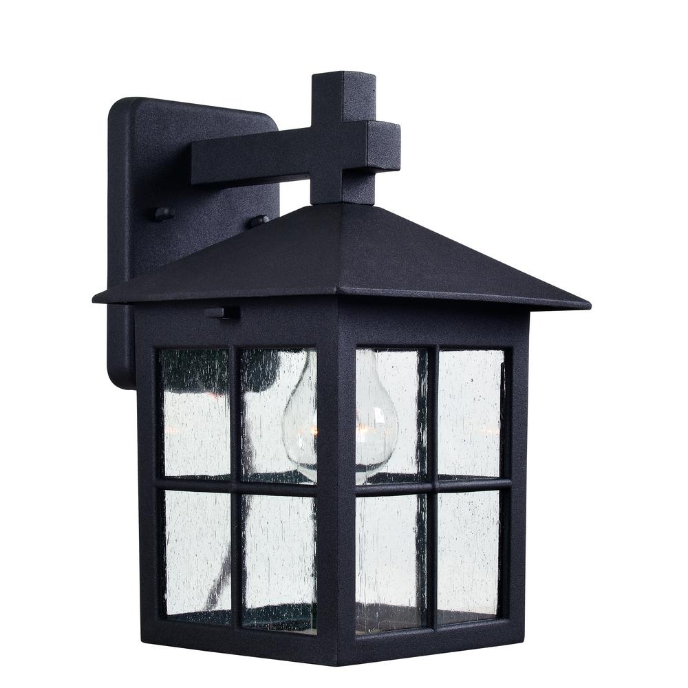 Kenroy Home Outdoor Wall Mounted Lighting The Greene 1 Light Black Outdoor Lantern