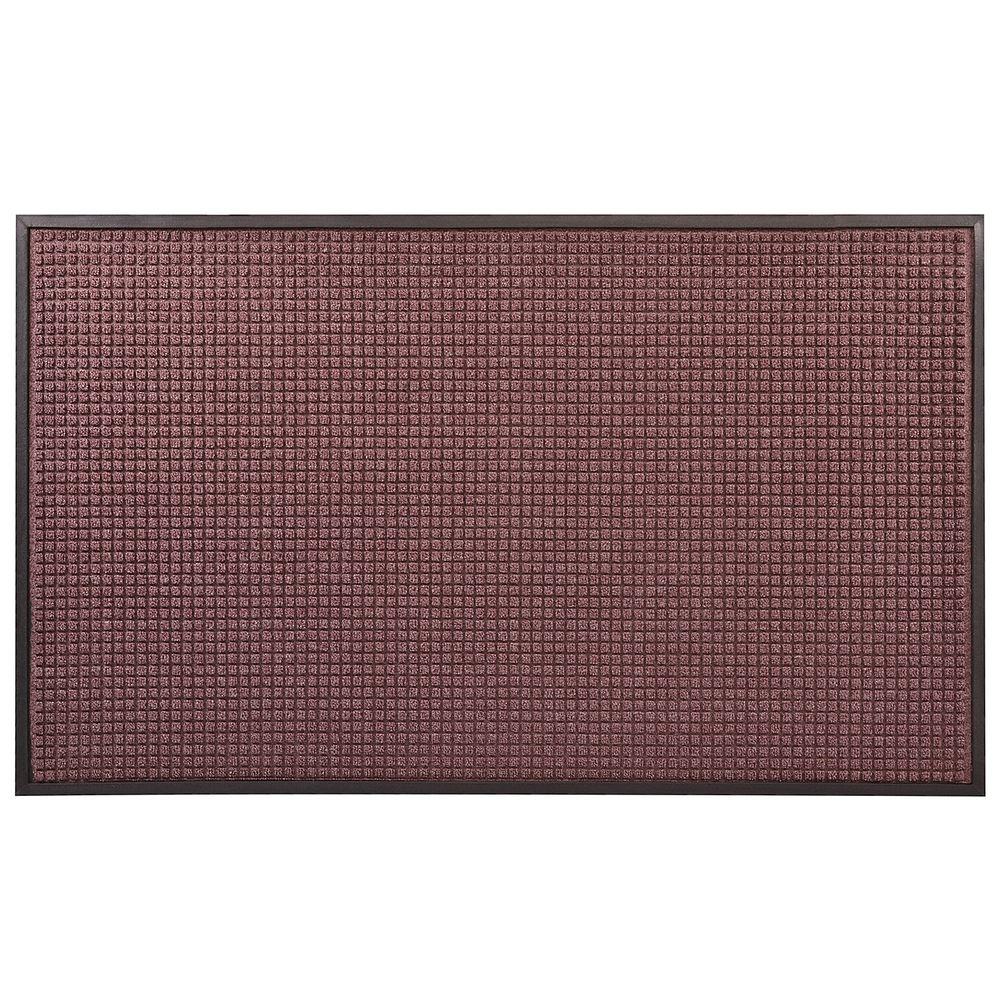 Hometrax Designs Guzzler Burgundy 48 In X 72 In Rubber Backed