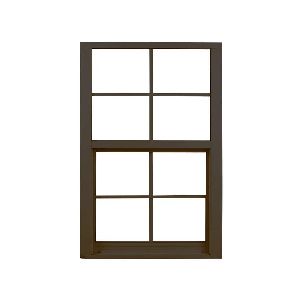 Ply Gem 36.25 in. x 59.25 in. Single Hung Aluminum Window Bronze410F