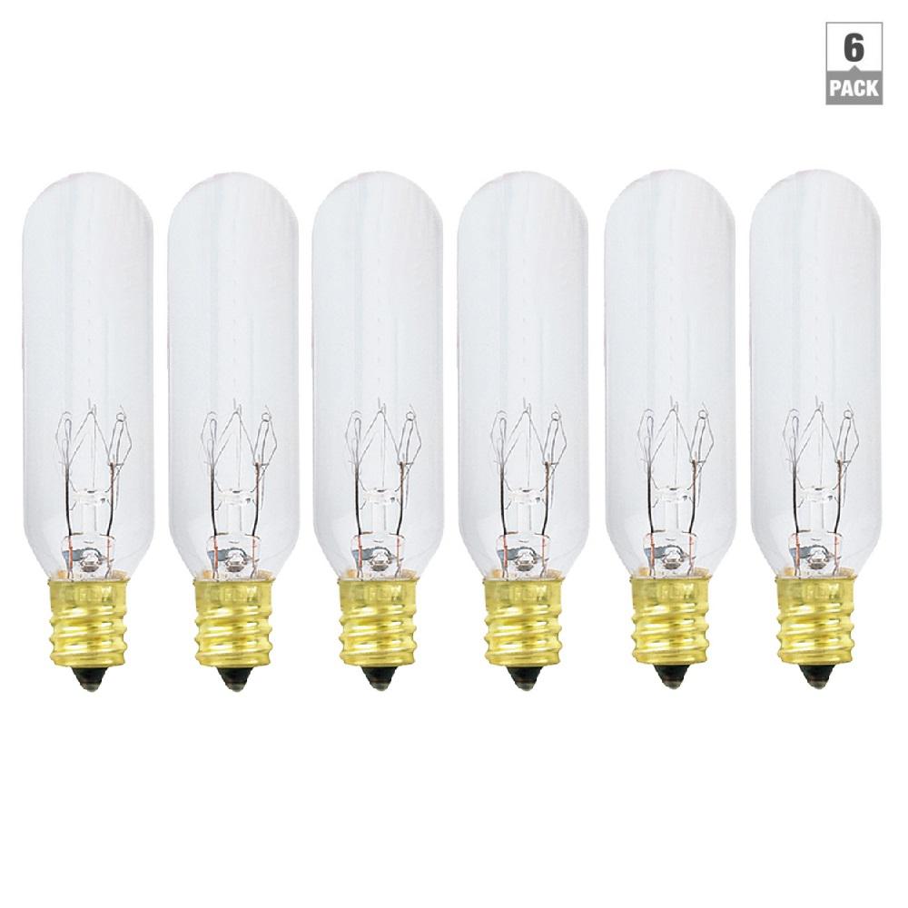 Triglow 15 Watt T6 E12 Candelabra Base Incandescent Light Bulb 6 15 Watt T6 E12 Candelabra Base Incandescent Light Bulb 6 Pack