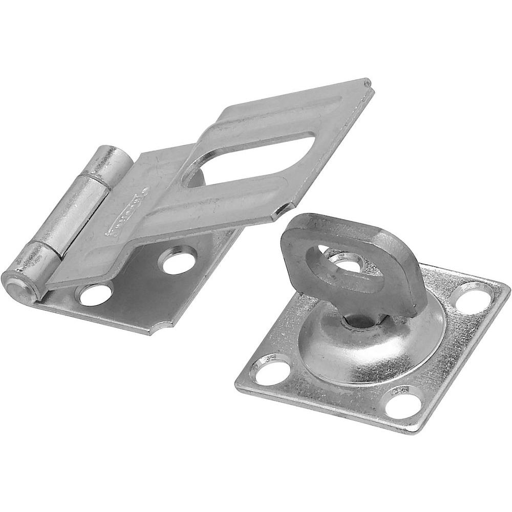 National Hardware Black Aluminum//Steel Swivel Staple Safety Hasp 3-1//4 in L
