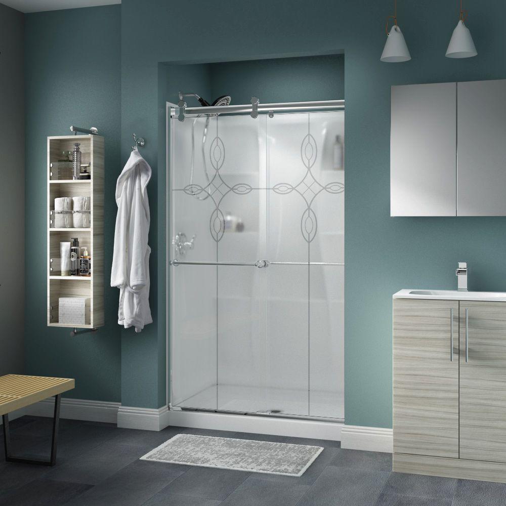 Delta Crestfield 48 x 71 in. Frameless Contemporary Sliding Shower Door