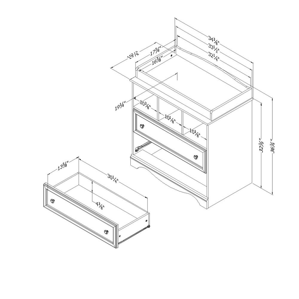 south shore savannah changing table with drawers