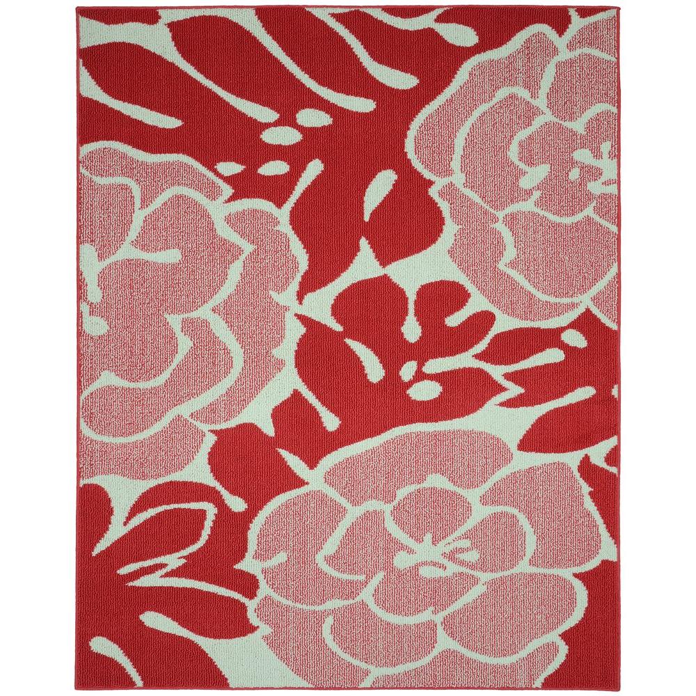 Garland Rug Valencia Santa Fe Coral/Ivory 8 ft. x 10 ft. Area Rug