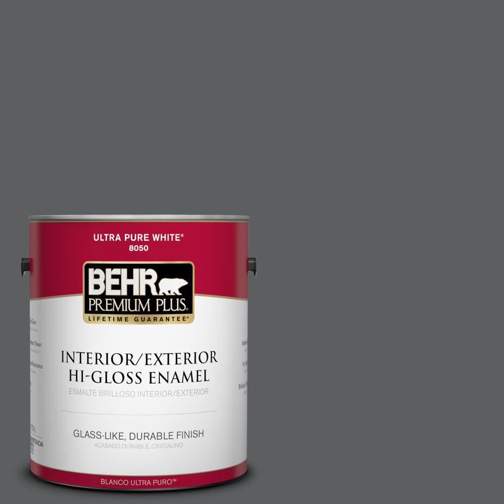 BEHR Premium Plus 5gal. N5006 Graphic Charcoal SemiGloss Enamel Exterior Paint534005 The