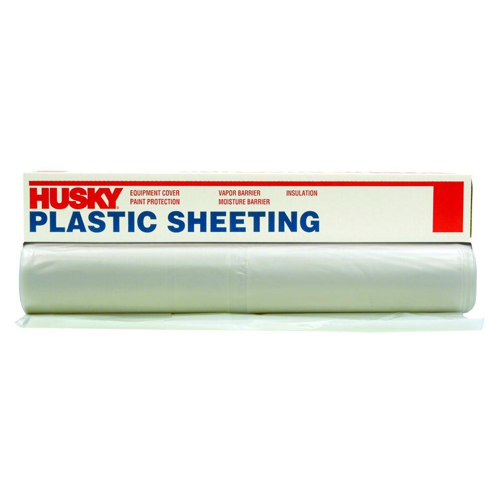 Husky 10 Ft X 50 Ft Clear 6 Mil Plastic Sheeting Cf0610 50c The Home Depot
