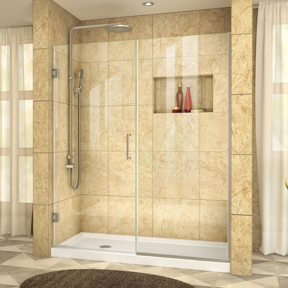 Dreamline Unidoor Plus 57 In To 1 2 X 72 Semi Frameless Dreamline Unidoor Plus 57 In To 1 2 X 72