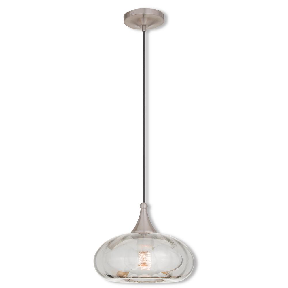 Livex Lighting Art Glass Mini Pendants 1 Light Brushed Nickel Pendant 40603 91 The Home Depot - Art Glass Mini Pendant Lights