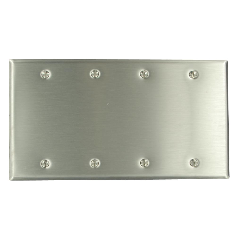 Strap Mount Leviton 84057 40 4 Gang No Device Blank Wallplate Stainless Steel Wall Plates - Leviton Stainless Steel Blank Wall Plate Strap Mount Leviton 84057 40 4 Gang No Device Blank Wallplate Stainless Steel Wall Plates - Leviton Stainless Steel Blank Wall Plate