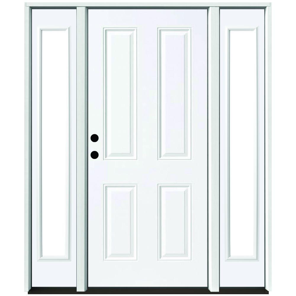 Steves Sons 68 In X 80 In 4 Panel Primed White Right Hand