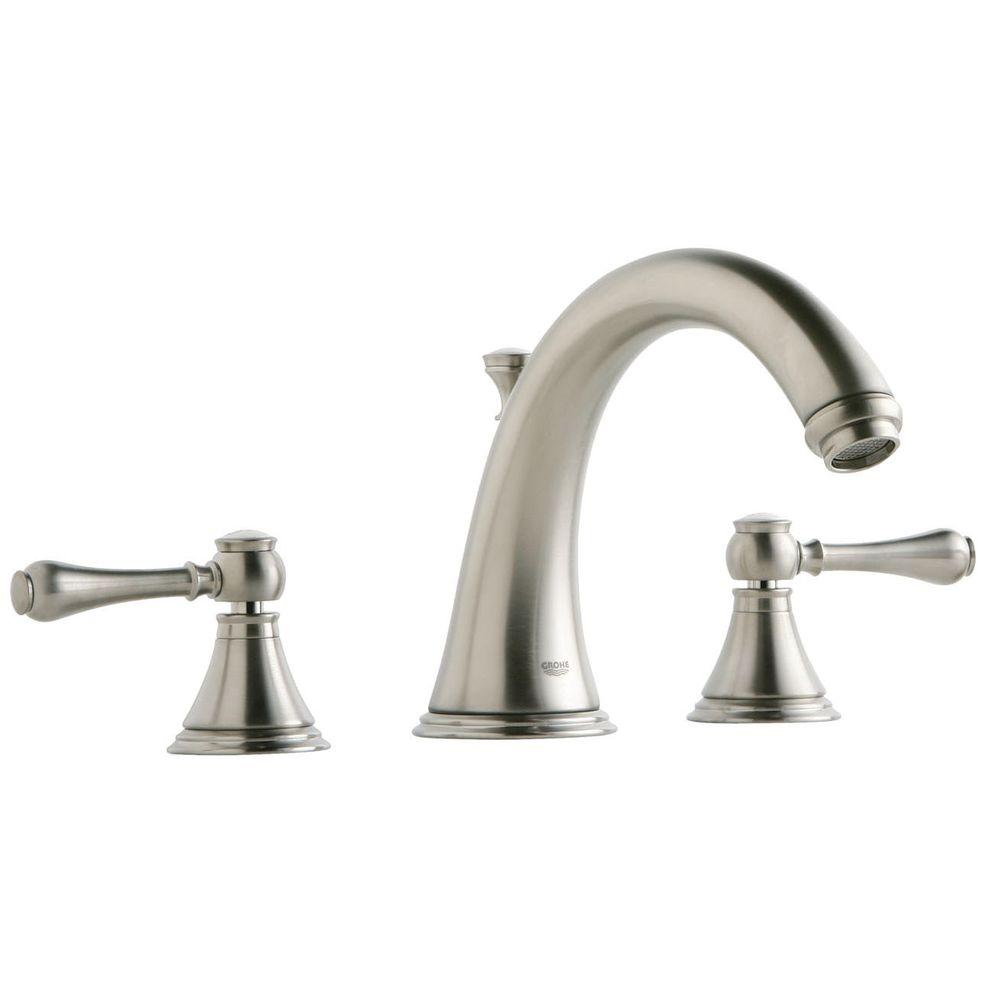 grohe faucet deck mount tub geneva roman brushed handle bathtub nickel faucets 1000 bathroom proportions within homedepot