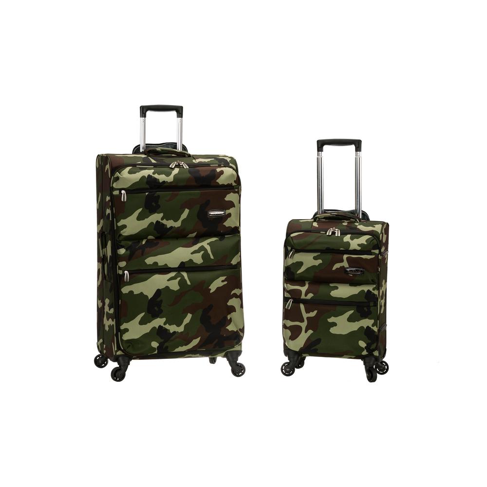 Rockland Gravity 2-Piece Light Weight Softside Luggage Set, Camo, Green was $420.0 now $126.0 (70.0% off)