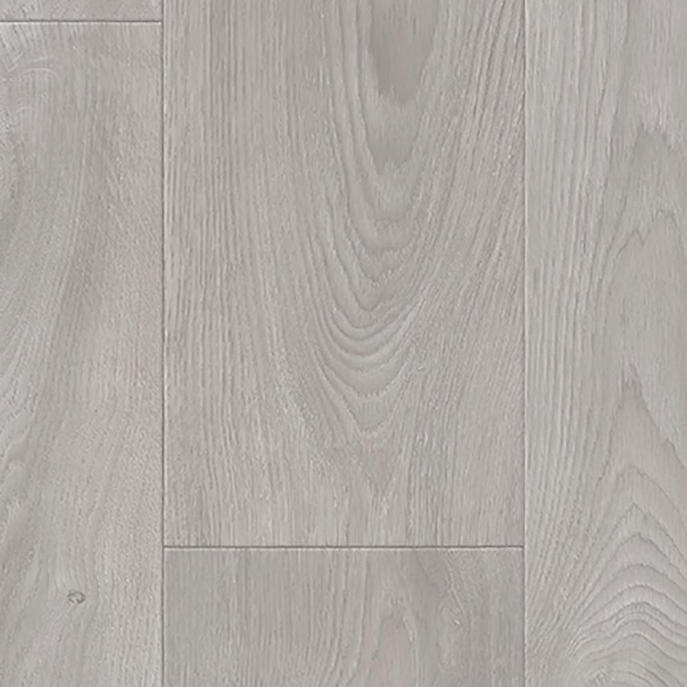 IVC Medium Grey Oak Wood Residential Vinyl Sheet Flooring 13.2ft. Wide
