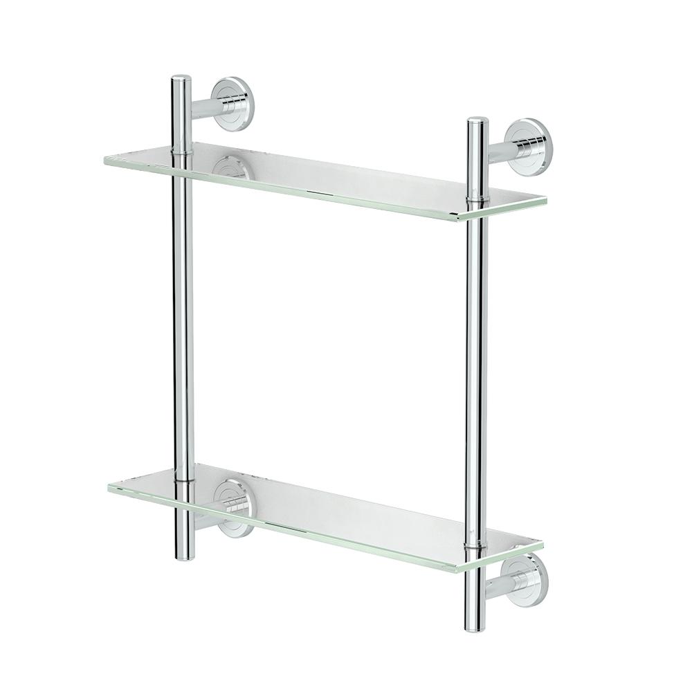2 tier glass bathroom shelf