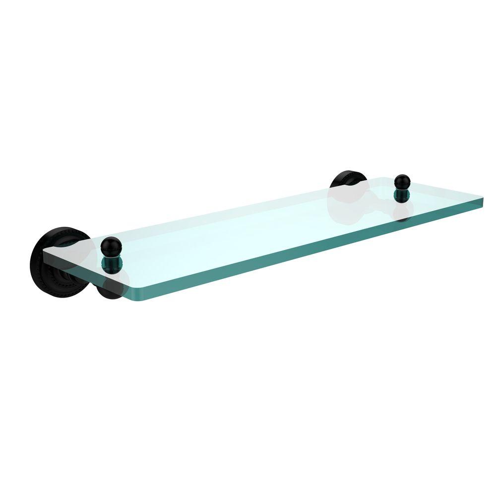 black glass bathroom shelf