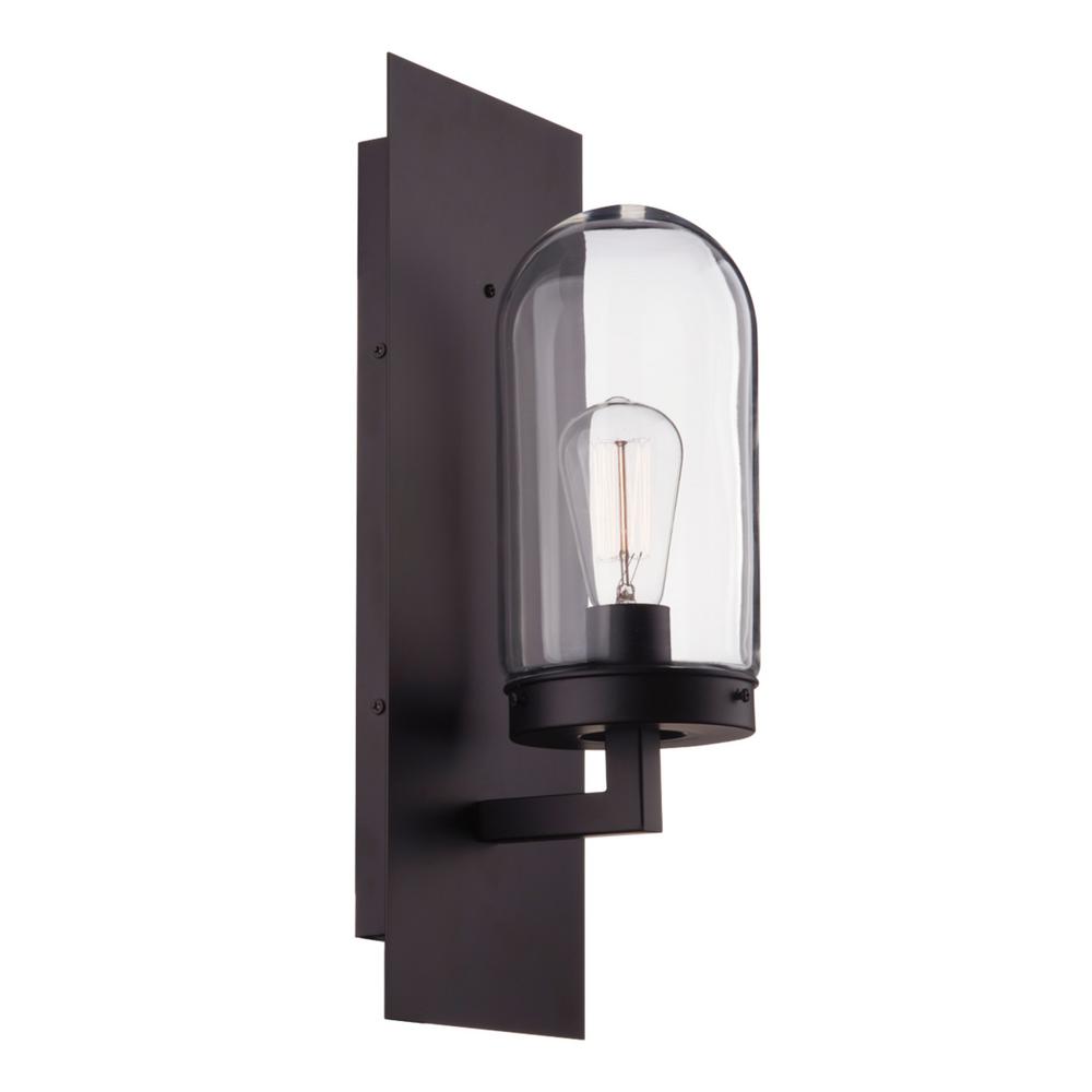 Decorative No Bulbs Included Globe Electric Outdoor Lighting Slater 1 Light Bronze Outdoor Wall Mount Sconce