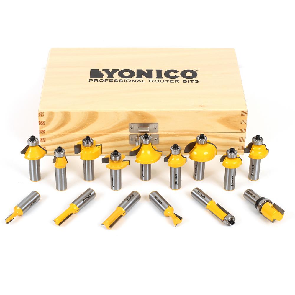 Yonico 12338q Ogee 3 Bit Raised Panel Cabinet Door Router Bit Set 1/4