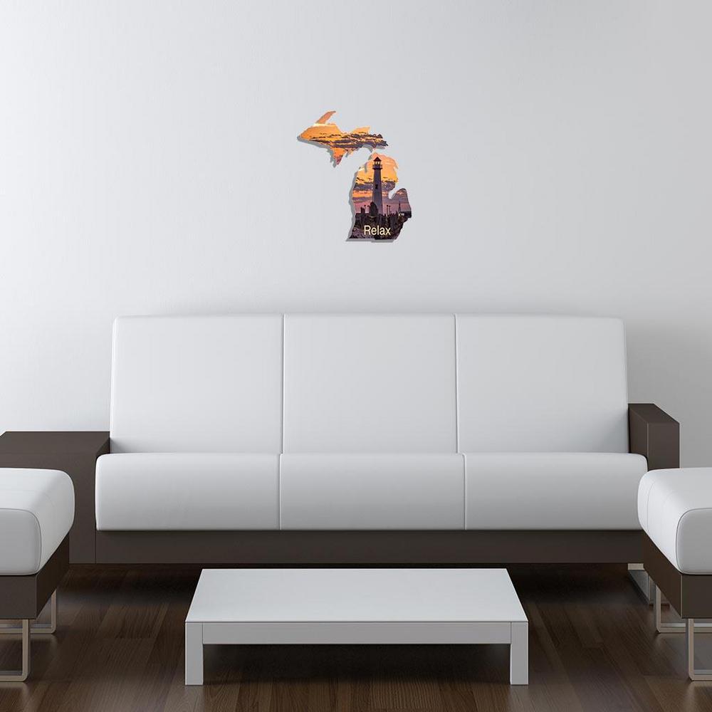 Michigan State Shape Relax Lighthouse Metal Wall Art 101410032 Undefined Michigan State Shape Relax Lighthouse Metal Wall Art