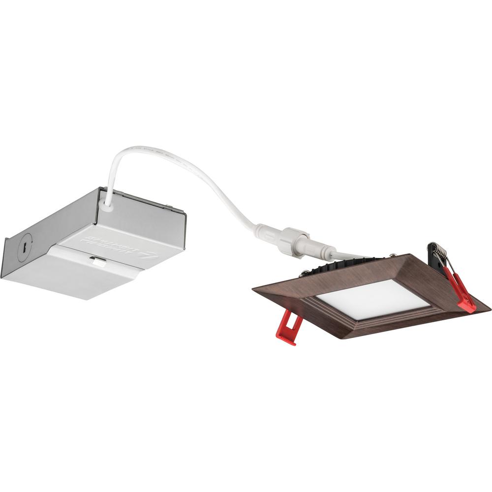 Lithonia Lighting Wafer Square 4 In Oil Rubbed Bronze Integrated Lithonia Lighting Wafer Square 4 In Oil Rubbed Bronze Integrated Led Recessed Kit