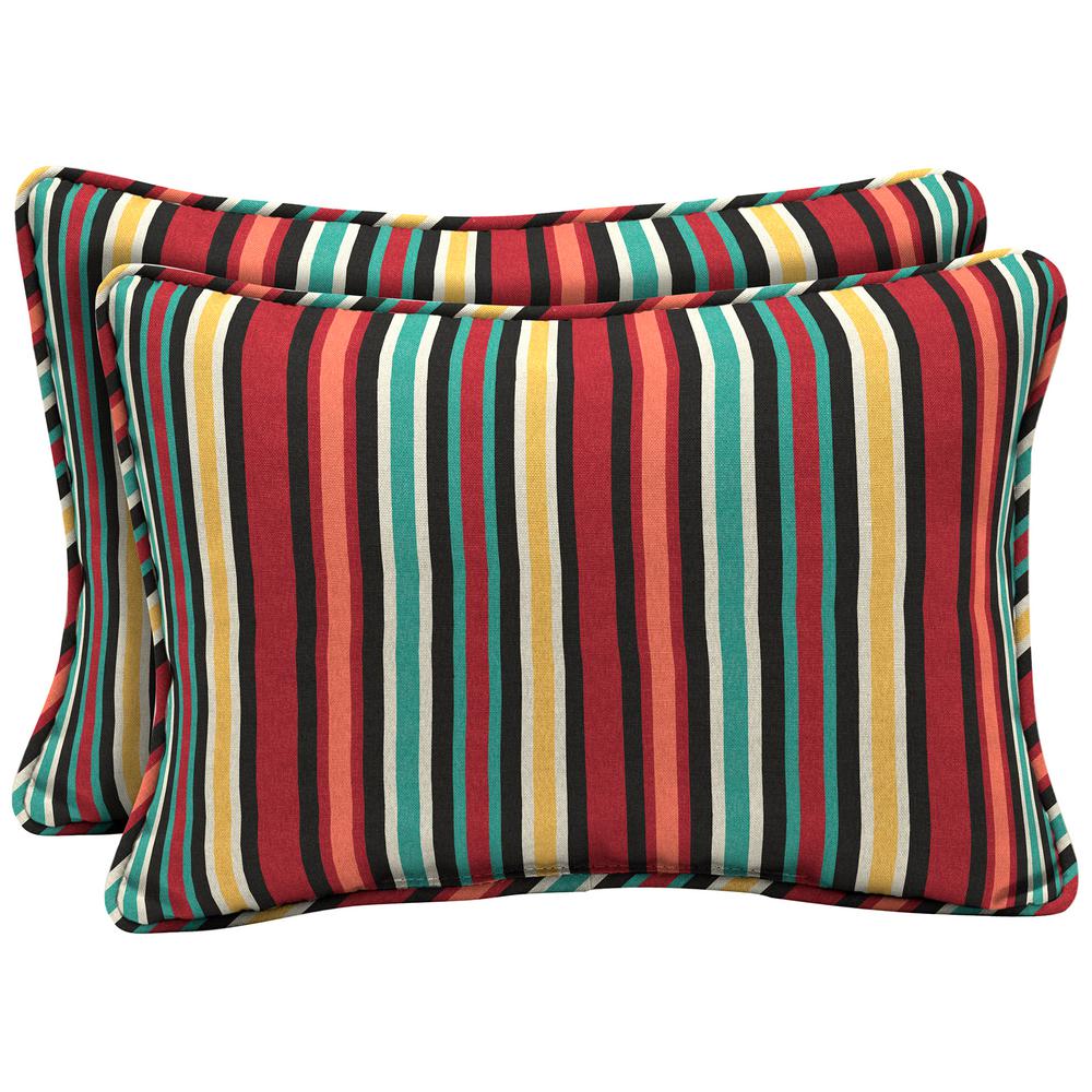Arden Selections 22 X 15 Ruby Abella Stripe Oversized Lumbar