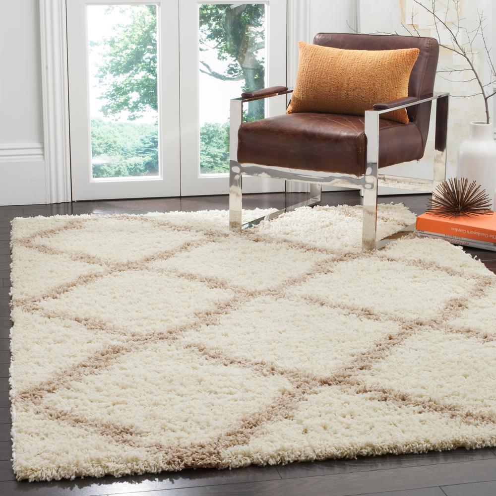 Safavieh Dallas Shag Ivory/Beige 3 ft. x 5 ft. Area RugSGD257B3 The Home Depot