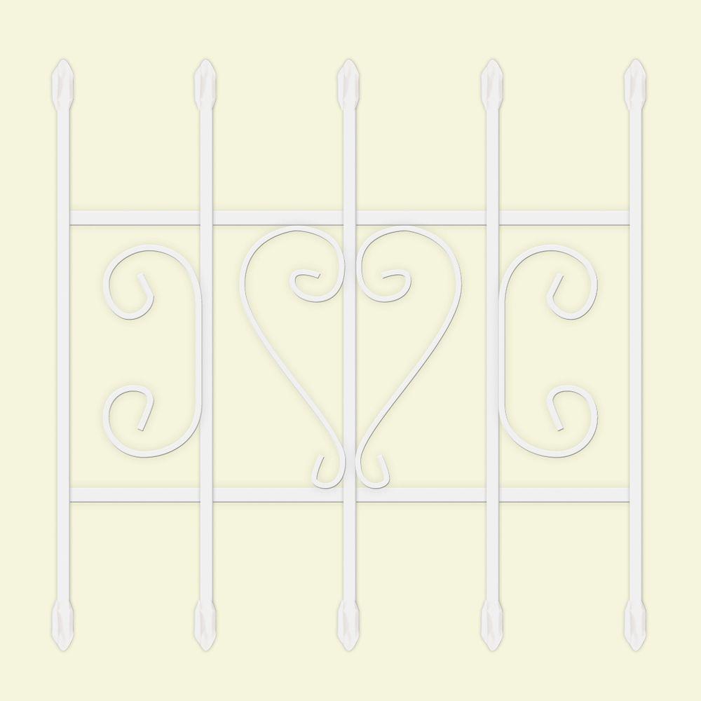 Unique Home Designs 24 in. x 24 in. Su Casa White 5Bar Window Guard