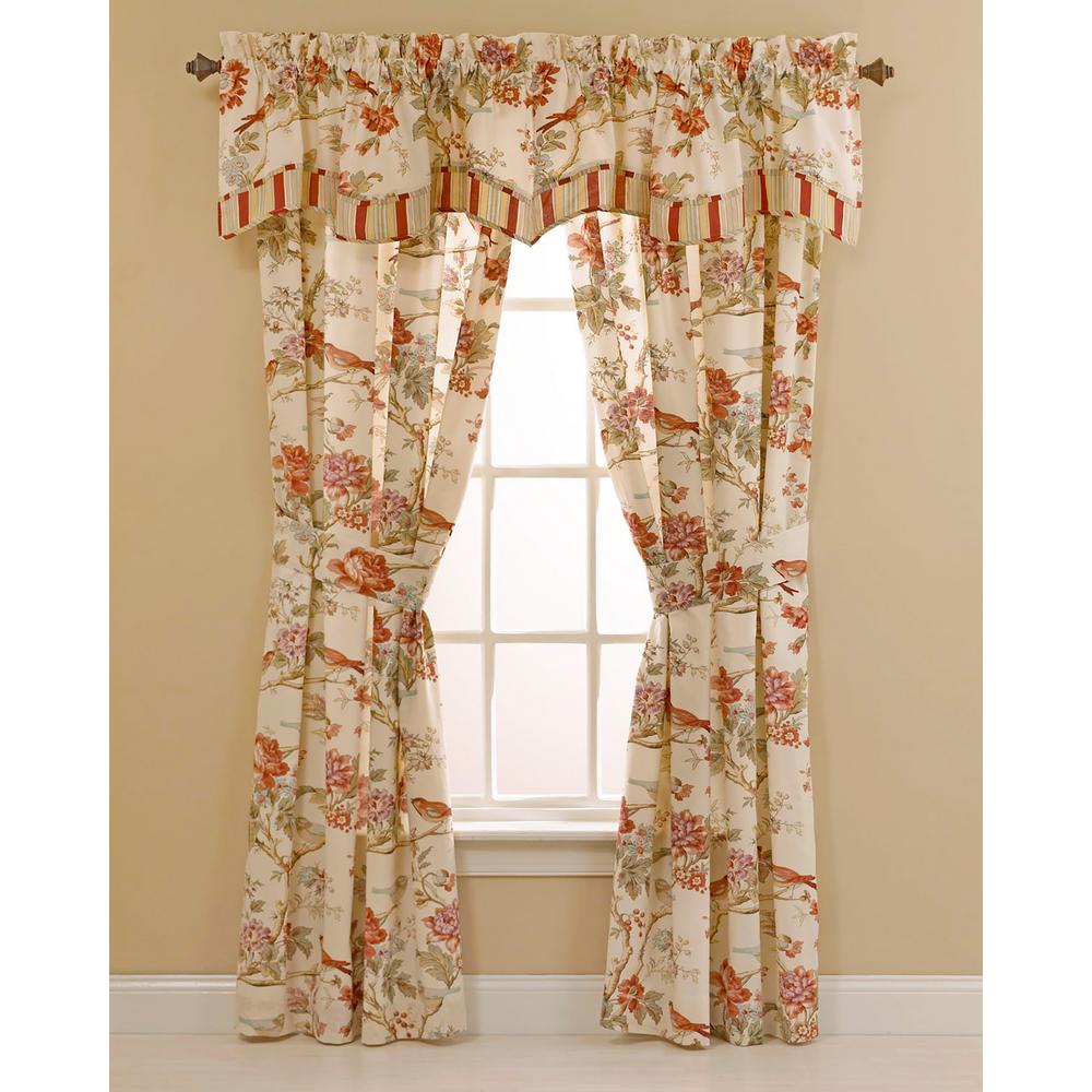 Waverly 16 In L Charleston Chirp Cotton Lined Window Valance In