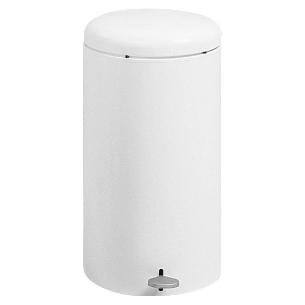 Safco 7 Gal Step On Garbage Can Saf9683wh The Home Depot Step On Garbage Can