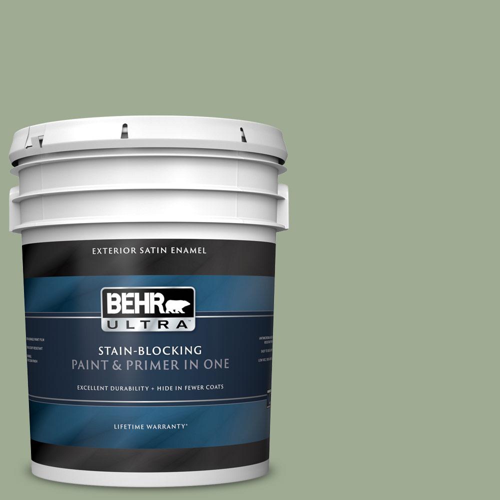 BEHR ULTRA 5 gal. S3904 Roof Top Garden Satin Enamel Exterior Paint