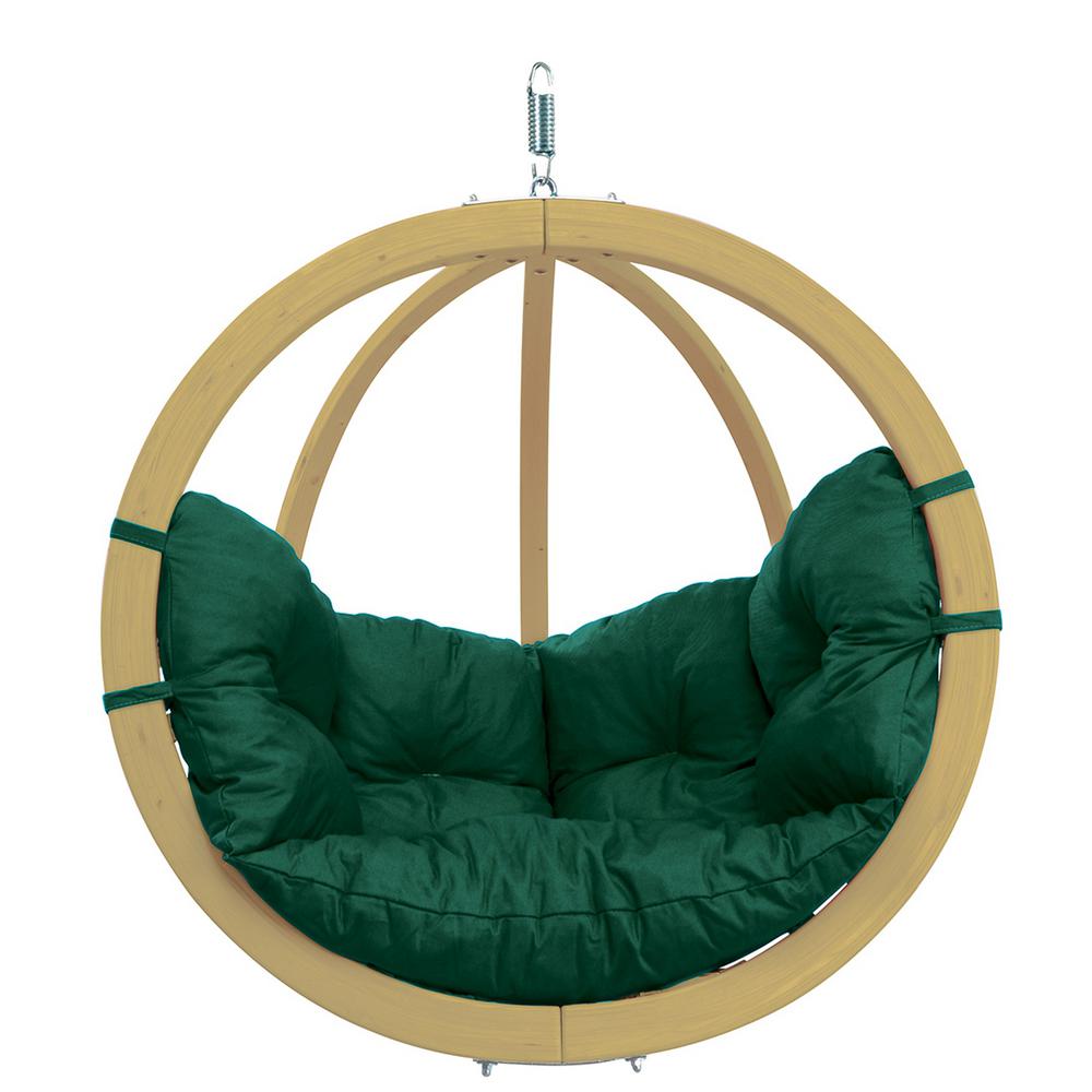 Byer Of Maine Globo Chair Single Person Laminated Spruce Patio Swing With Agora Green Cushion