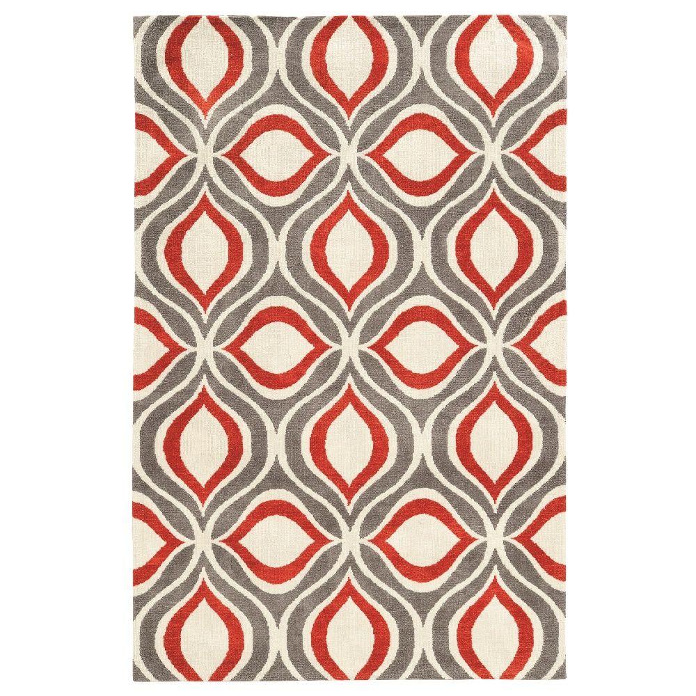 Linon Home Decor Geo Grey 8 ft. x 10 ft. Indoor Area RugRUGGE0681
