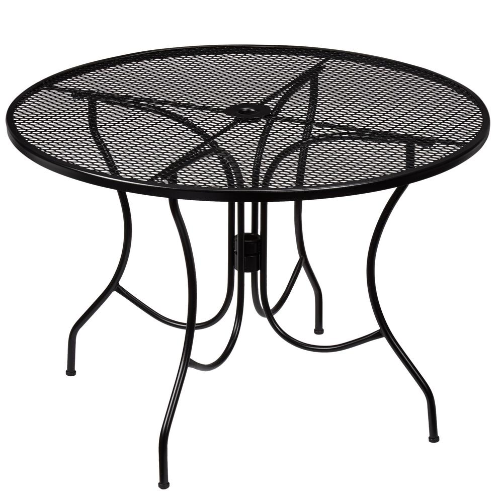 Hampton Bay Nantucket Round Metal Outdoor Dining Table 8243000 0105157   Hampton Bay Patio Dining Tables 8243000 0105157 64 1000 