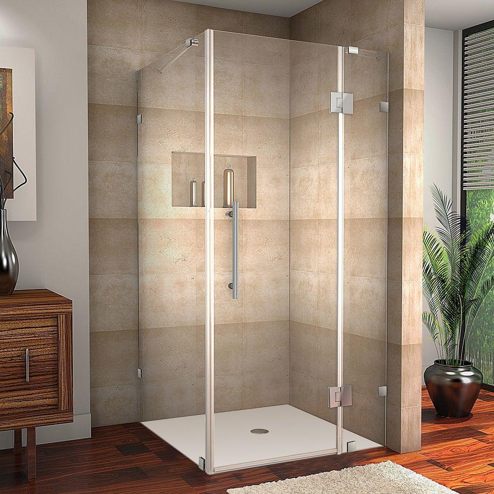 Aston Avalux 39 In X 38 72 Completely Frameless Shower Avalux 39 In X 38 72 Completely Frameless Shower Enclosure Chrome