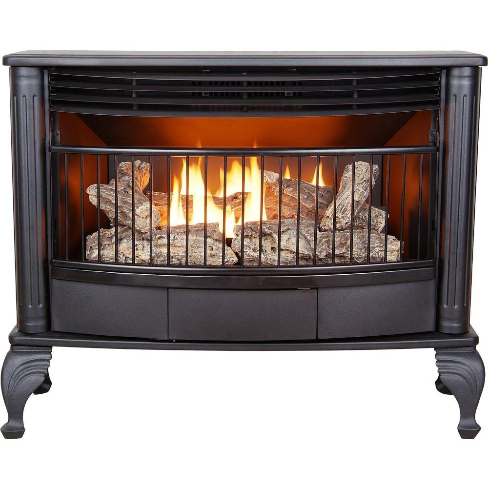 Emberglow 25 000 Btu Vent Free Dual Fuel Gas Stove With Thermostat