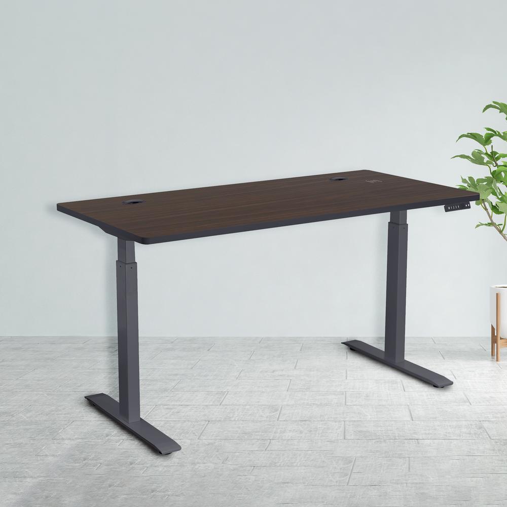 Motionwise 60 in. Electric American Walnut Adjustable Height Standing