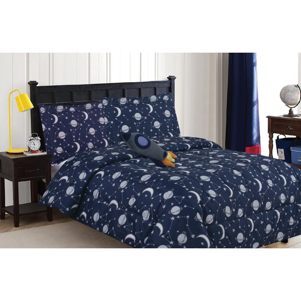 Constellation 4 Piece Navy Twin Comforter Set Constellationtw