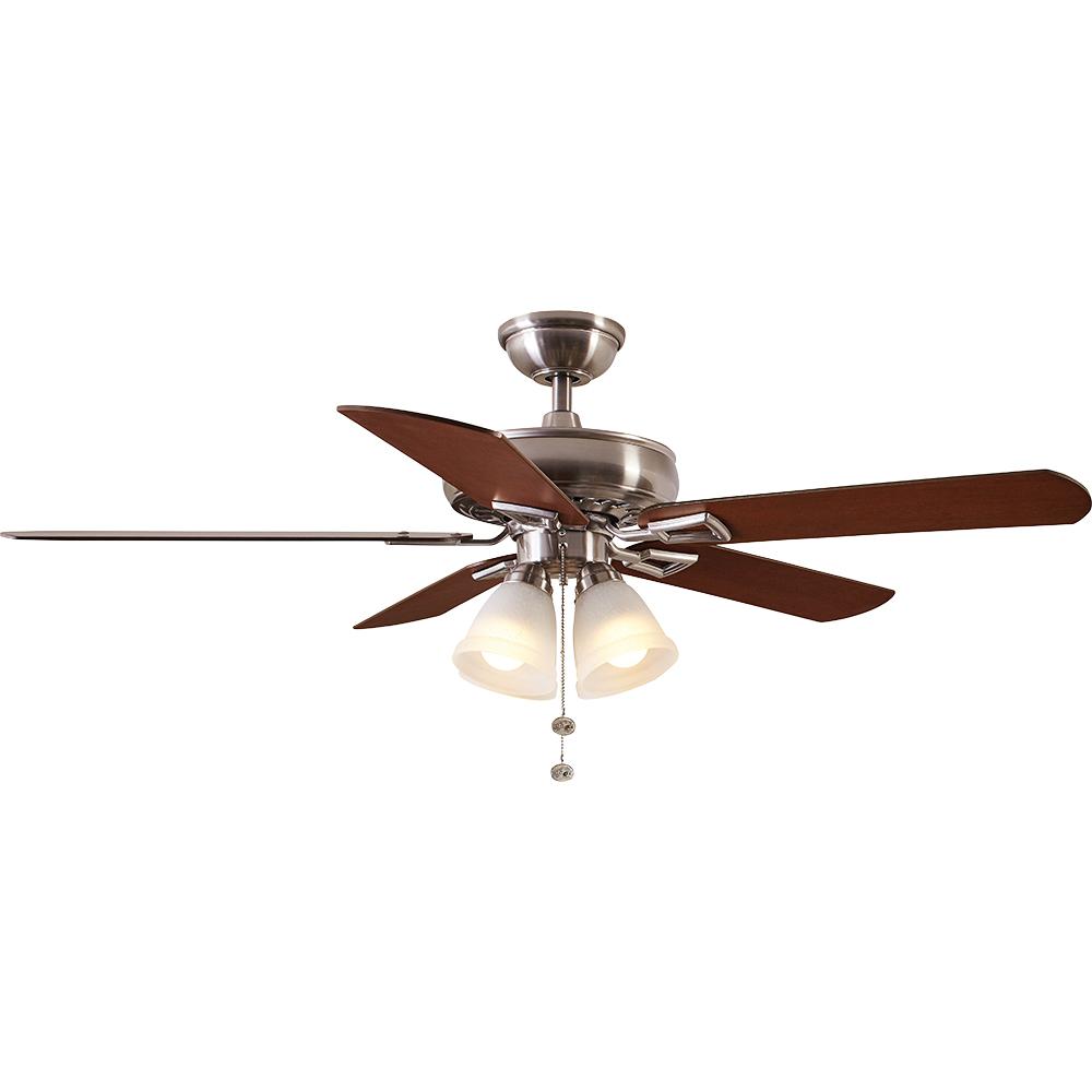 Hampton Bay Lyndhurst 52 In Indoor Brushed Nickel Ceiling Fan Indoor Brushed Nickel Ceiling Fan With Light Kit