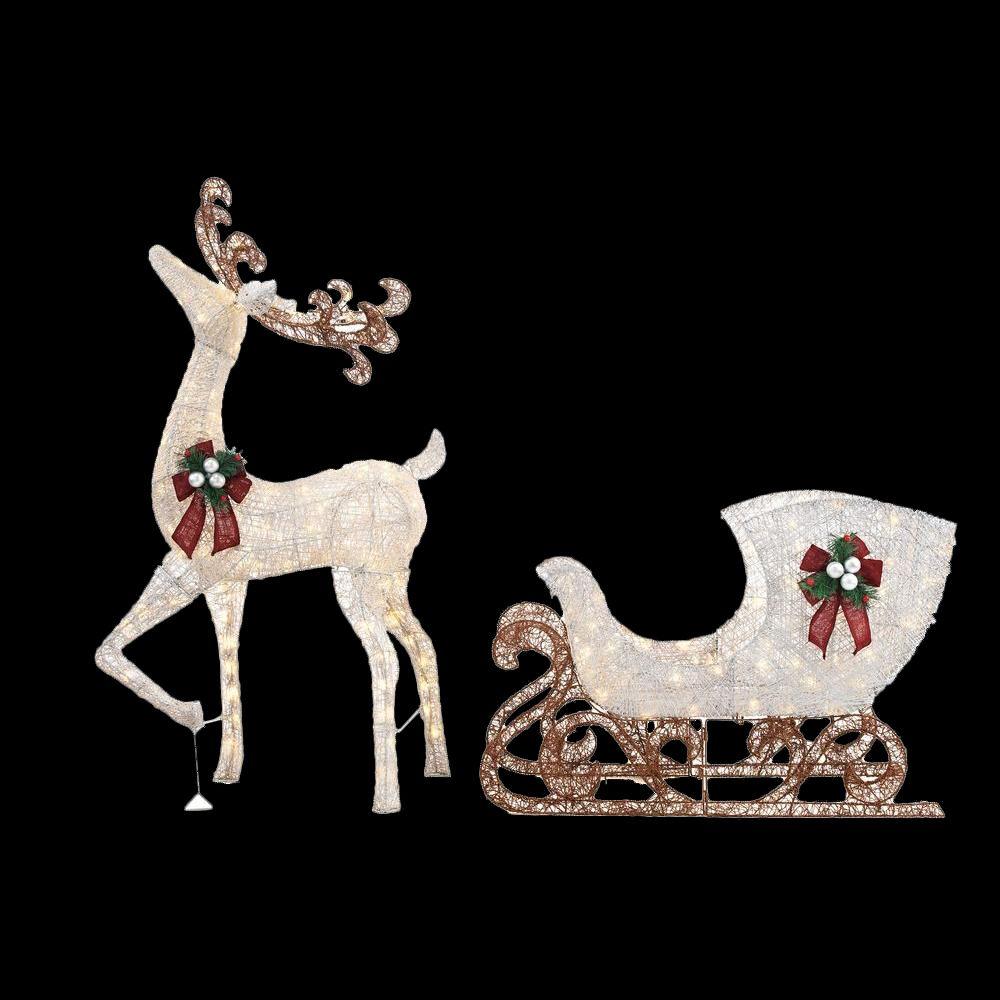 Home Accents Holiday 60 in. LED Lighted Standing Deer with 44 in ...