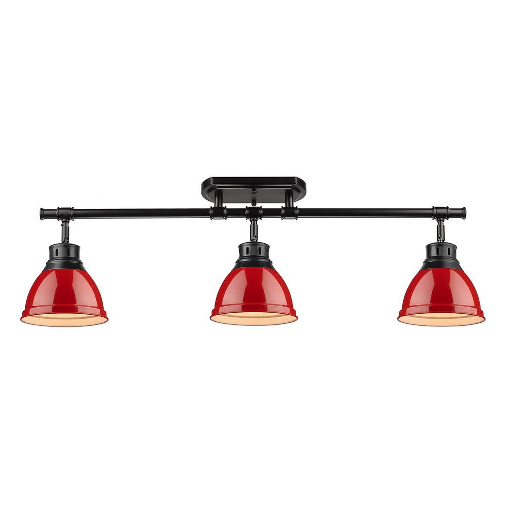 Golden Lighting Duncan Collection 3 Light Black Semi Flush Mount Light Black Semi Flush Mount