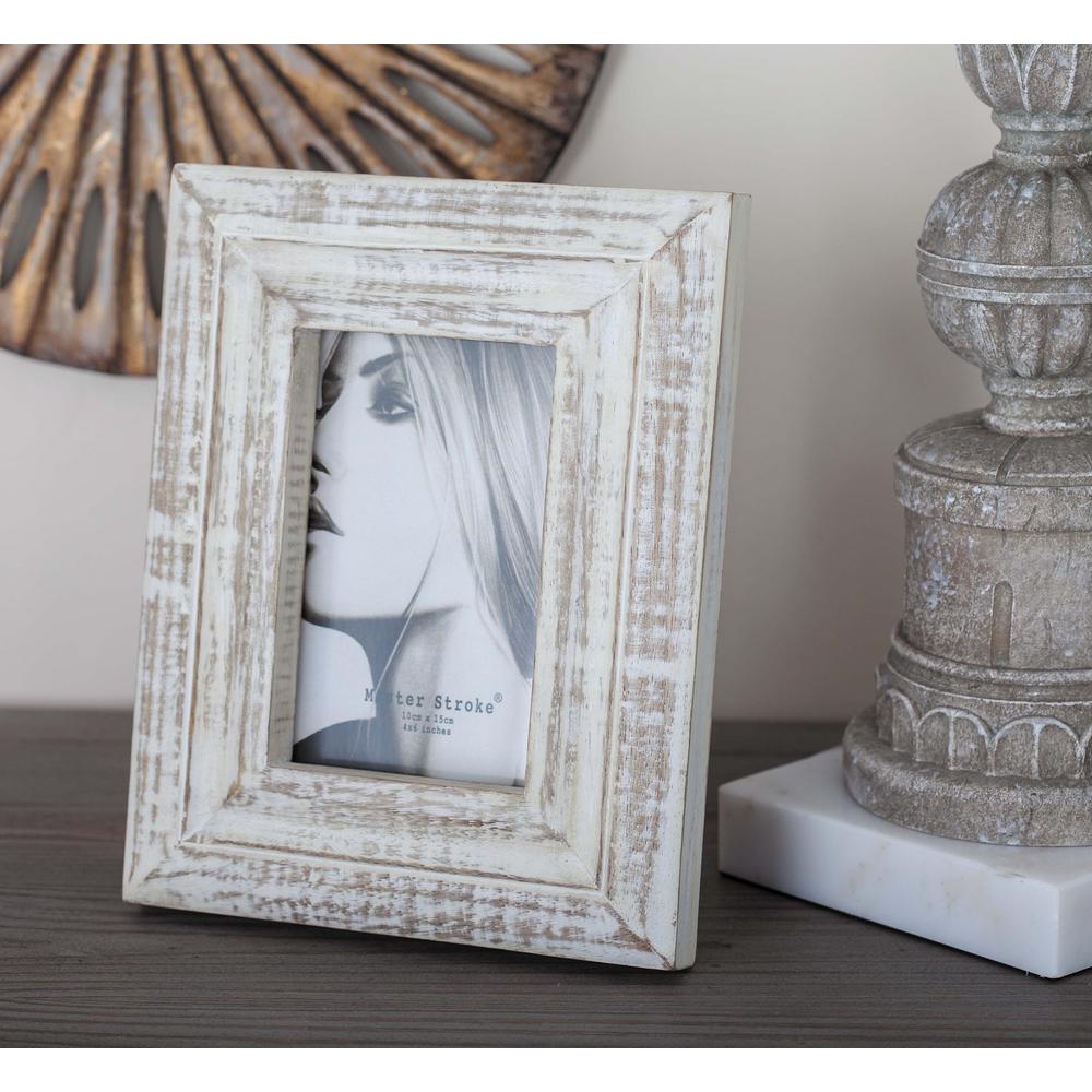 Litton Lane 1 Opening 7 In X 9 Rustic White Picture Frame X 9 In Rustic White Picture Frame