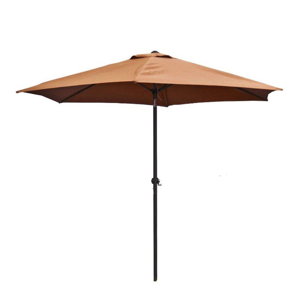 Aleko 9 Ft Steel Market Patio Umbrella In Tan Umb9fttn Hd The Home Depot