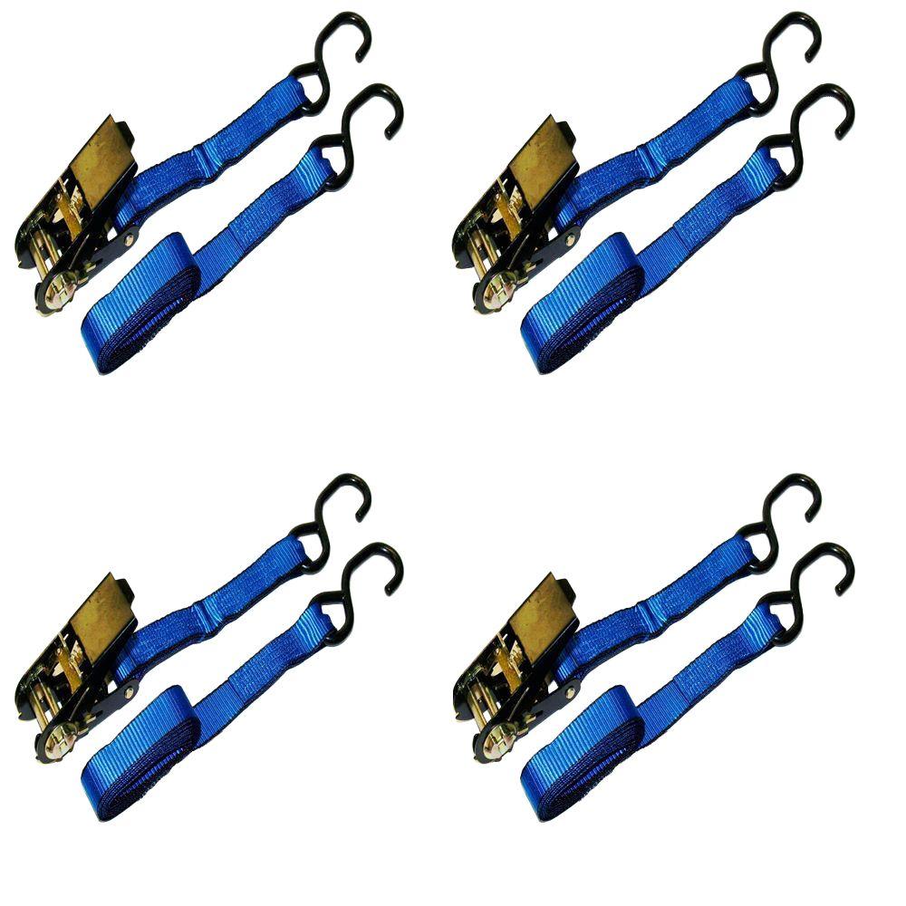 EVEREST 6 ft. x 1 in. 900 lbs. Ratchet TieDown ATV/Motorcycle Strap (4