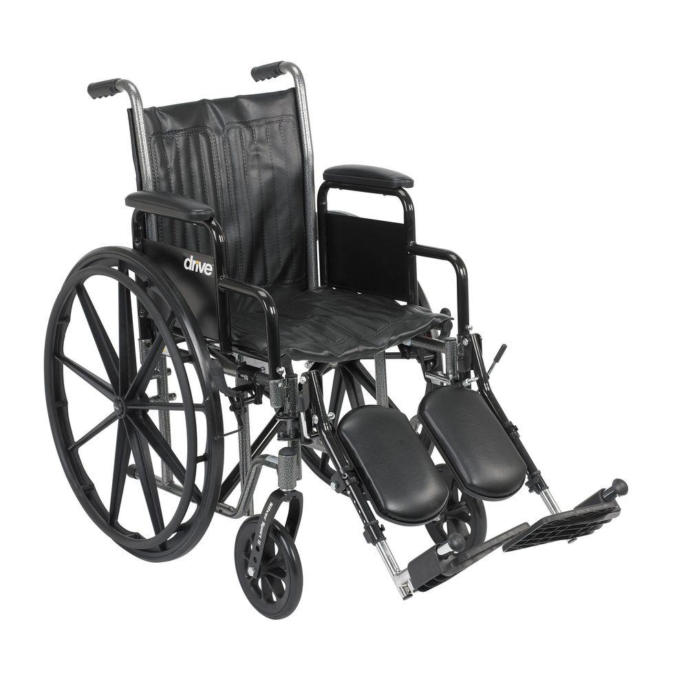 Drive Silver Sport 2 Wheelchair with Desk Arms, Elevating Leg Rests and